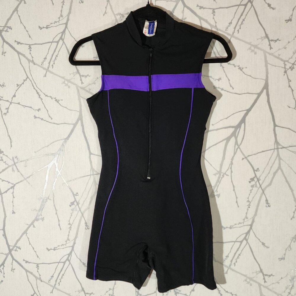 Swimco Soleil Swim Stretch Knit Half Zip Poly Splice Unitard